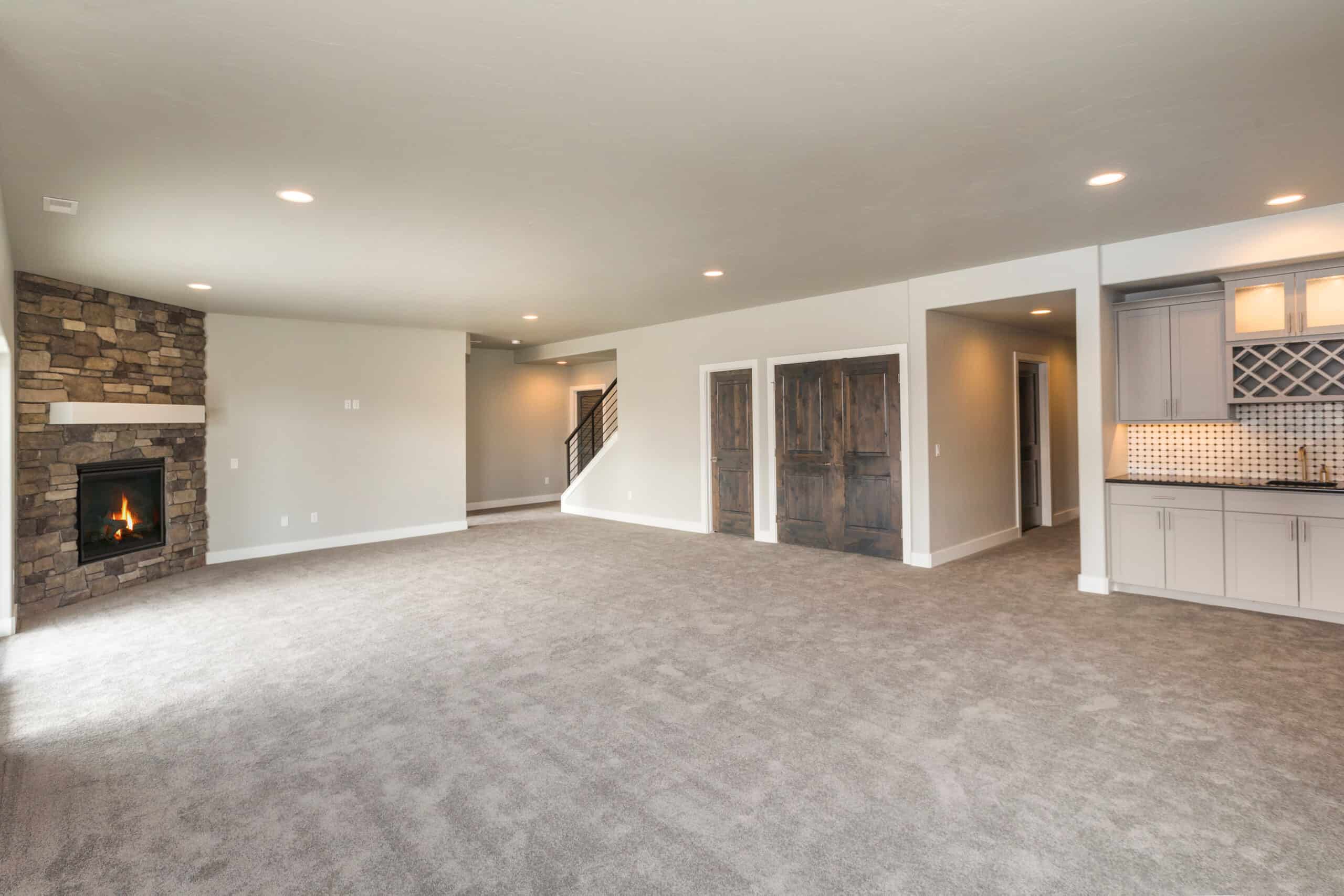 Modern finished basement in Winnipeg